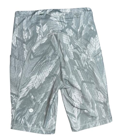 Lululemon Shorts Swift Speed HR 8” Biker Jacquard Silver Blue Run Sz 4 - Picture 2 of 6